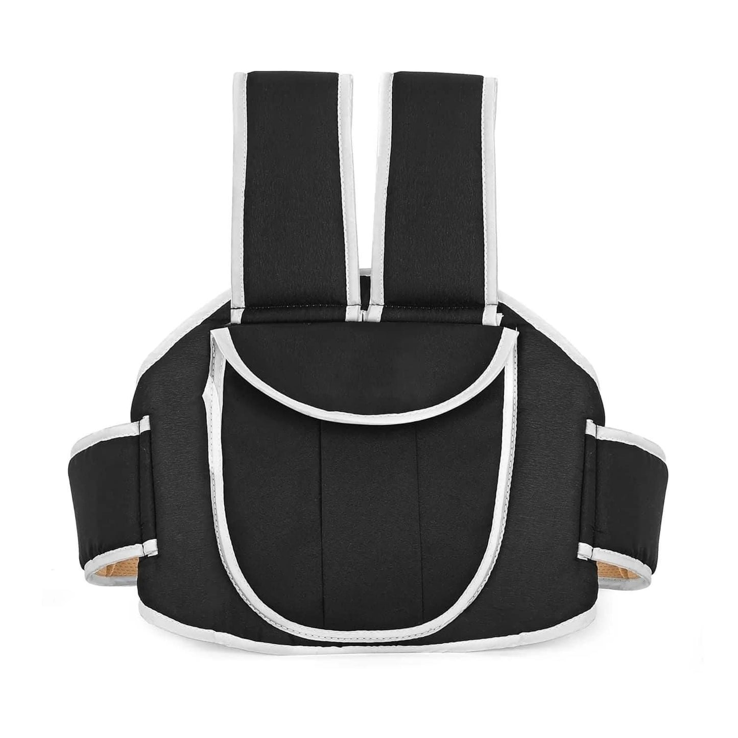 Black and white baby carrier on a white background