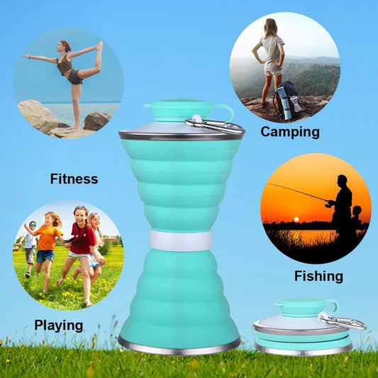 Silicone Collapsible Water Bottle for Camping & Sports (BPA Free, Leak Proof)